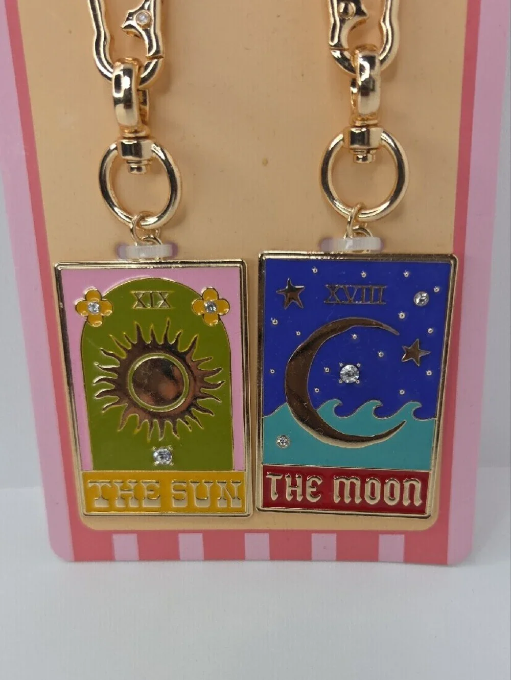 💙▪️piper k▪️ Uk Exclusive Sun & Moon Enamel Bag Charm Key Chains